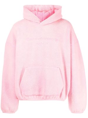 Alexander Wang logo-embroidered fleece hoodie - Pink
