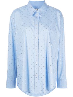 Alexander Wang logo jacquard cotton shirt - Blue