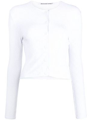 Alexander Wang logo-jacquard long-sleeve cardigan - White