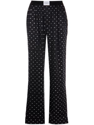 Alexander Wang logo jacquard silk pajama trousers - Black