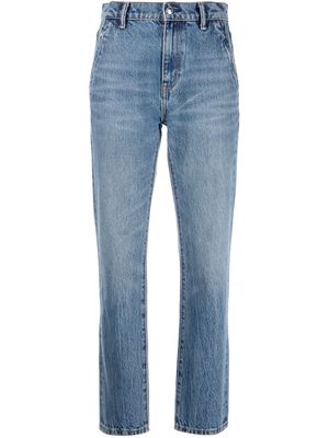Alexander Wang logo-patch cropped jeans - Blue