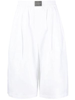 Alexander Wang logo-plaque knee-length cotton shorts - White