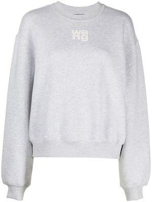 Alexander Wang logo-print cotton sweatshirt - Grey