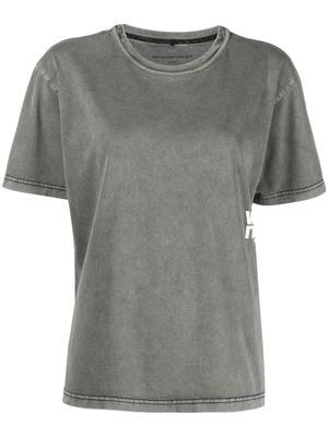 Alexander Wang logo print distressed T-shirt - Grey