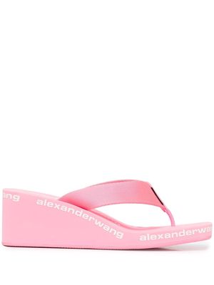 Alexander Wang logo-print edge flip flops - Pink