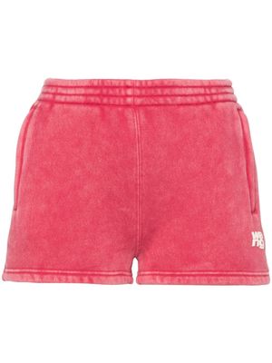 Alexander Wang logo-print faded-effect shorts - Pink