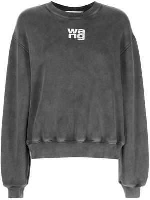 Alexander Wang logo-print long-sleeve sweatshirt - Grey