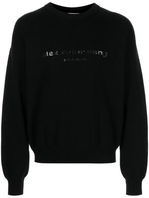 Alexander Wang logo-print ribbed jumper - Black