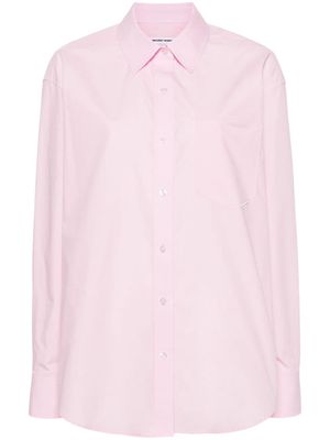 Alexander Wang logo-tag poplin shirt - Pink
