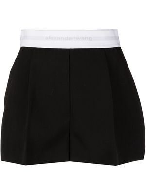 Alexander Wang logo-waist tailored shorts - Black