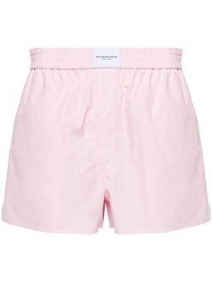Alexander Wang logo-waistband cotton shorts - Pink