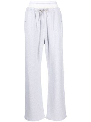 Alexander Wang logo-waistband layered track pants - Grey