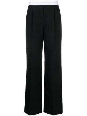 Alexander Wang logo-waistband straight-leg trousers - Black