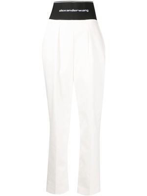 Alexander Wang logo-waistband tailored trousers - White