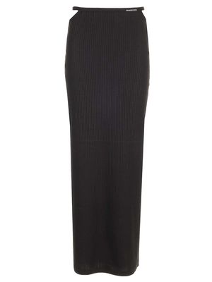 Alexander Wang Long Skirt In Ribbed Stretch Cotton