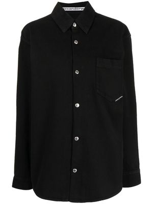 Alexander Wang long-sleeve cotton denim shirt - Black