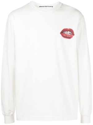 Alexander Wang long-sleeve grill-printed T-shirt - White
