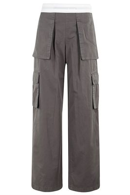 Alexander Wang Mid Rise Cargo Rave Pant With Logo Elastic