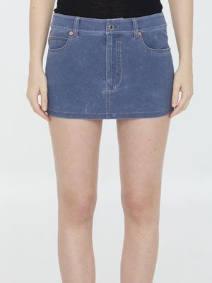 Alexander Wang Miniskirt In Denim Trompe-loeil