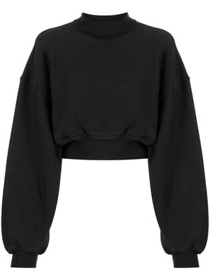 Alexander Wang mock-neck cropped sweatshirt - Black