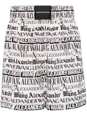 Alexander Wang Newspaper-print boxer shorts - White