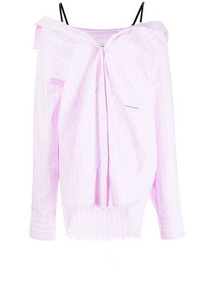 Alexander Wang off-shoulder striped shirt - Pink