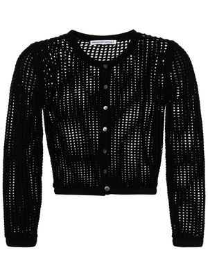 Alexander Wang open-knit cropped cardigan - Black