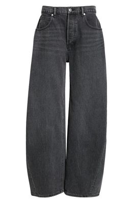 Alexander Wang Oversize Low Rise Barrel Leg Jeans in Grey Aged