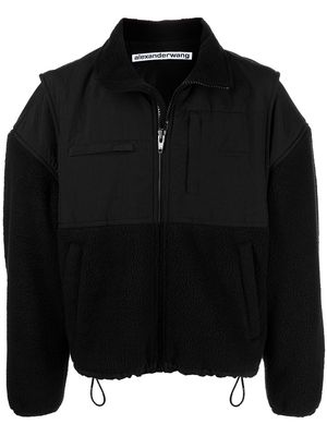 Alexander Wang oversized zip fleece jacket - Black