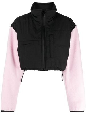 Alexander Wang panelled zip-up cropped jacket - Black