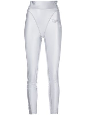 Alexander Wang Panty Line metallic panelled leggings - Silver Fox