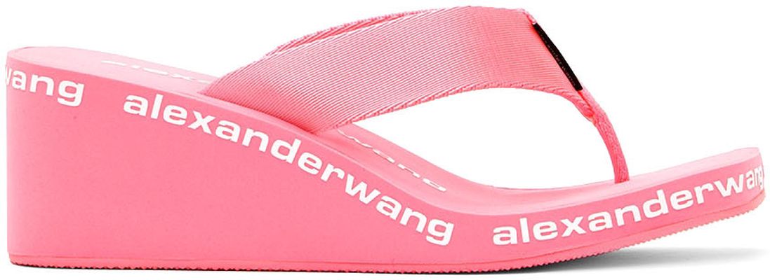 Alexander Wang Pink AW Wedge Flip Flop Sandals