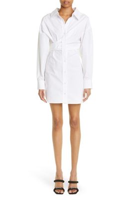 Alexander Wang Placket Detail Long Sleeve Button-Up Shirtdress in Bright White