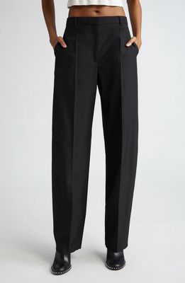 Alexander Wang Pleat Front Back Slit Trousers in Black