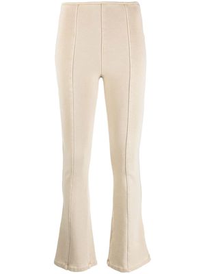 Alexander Wang pressed-crease cotton flared trousers - Neutrals