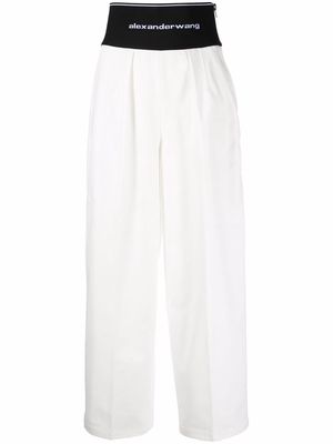 Alexander Wang pressed-crease slip-on straight trousers - White