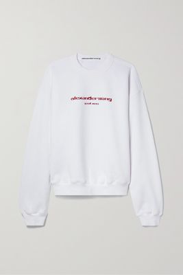 Alexander Wang - Printed Cotton-blend Jersey Sweatshirt - White