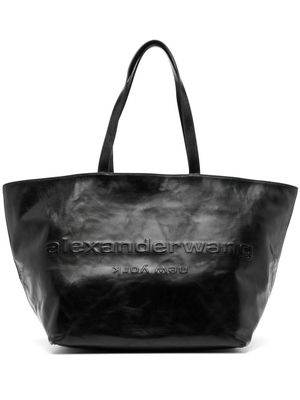 Alexander Wang Punch logo-embossed leather tote bag - Black