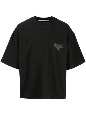 Alexander Wang raised-logo cotton T-shirt - Black
