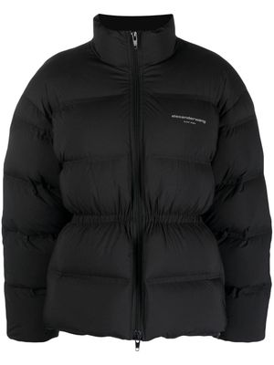 Alexander Wang reflective-logo jacquard puffer jacket - Black