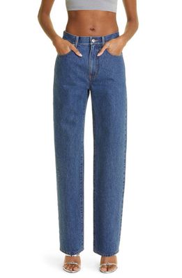 Alexander Wang Relaxed Embellished Straight Leg Jeans in Deep Blue