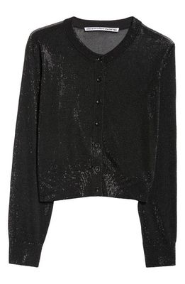Alexander Wang Relaxed Fit Hot Fix Crop Cardigan in Black