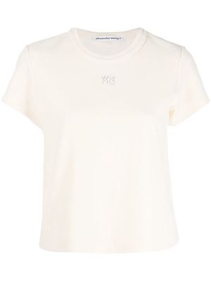 Alexander Wang rhinestone-logo T-shirt - White