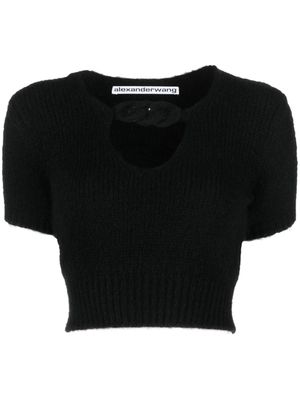 Alexander Wang rope-detail cropped knitted top - Black