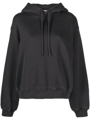 Alexander Wang rubberised-logo cotton-blend hoodie - Grey