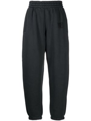 Alexander Wang rubberised-logo cotton-blend track pants - Grey