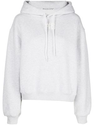 Alexander Wang rubberised logo cotton hoodie - Grey