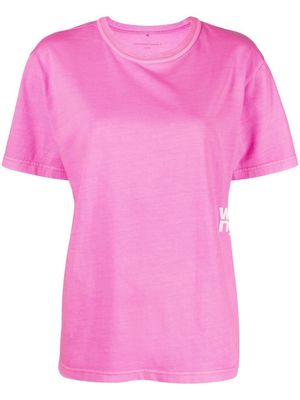 Alexander Wang rubberised-logo cotton T-shirt - Pink
