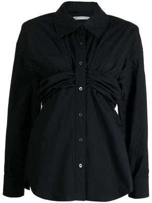 Alexander Wang ruched-detail cotton shirt - Black