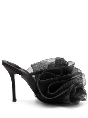 Alexander Wang ruched tulle mules - Black